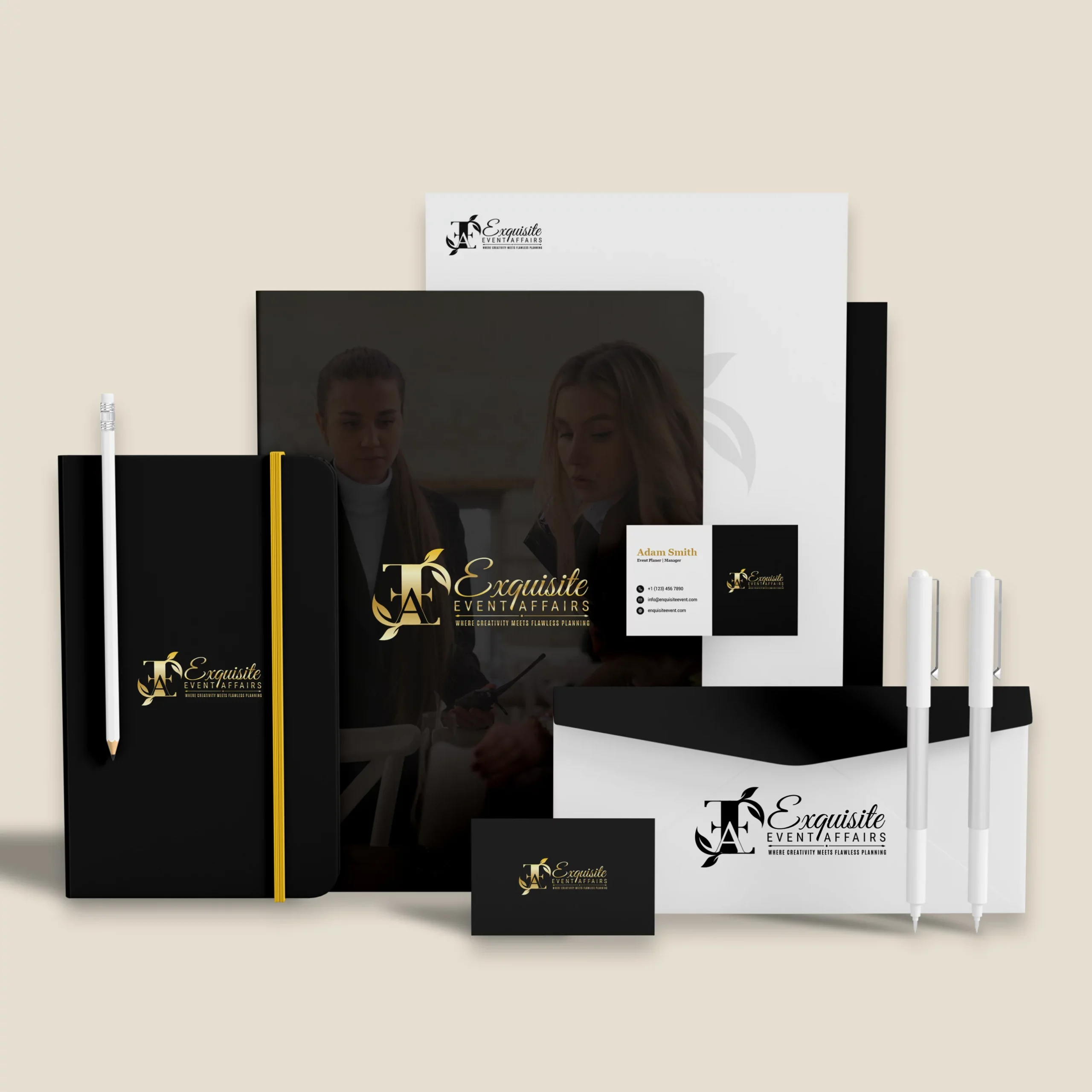 Luxury branding design with elegant typography and premium visual identity