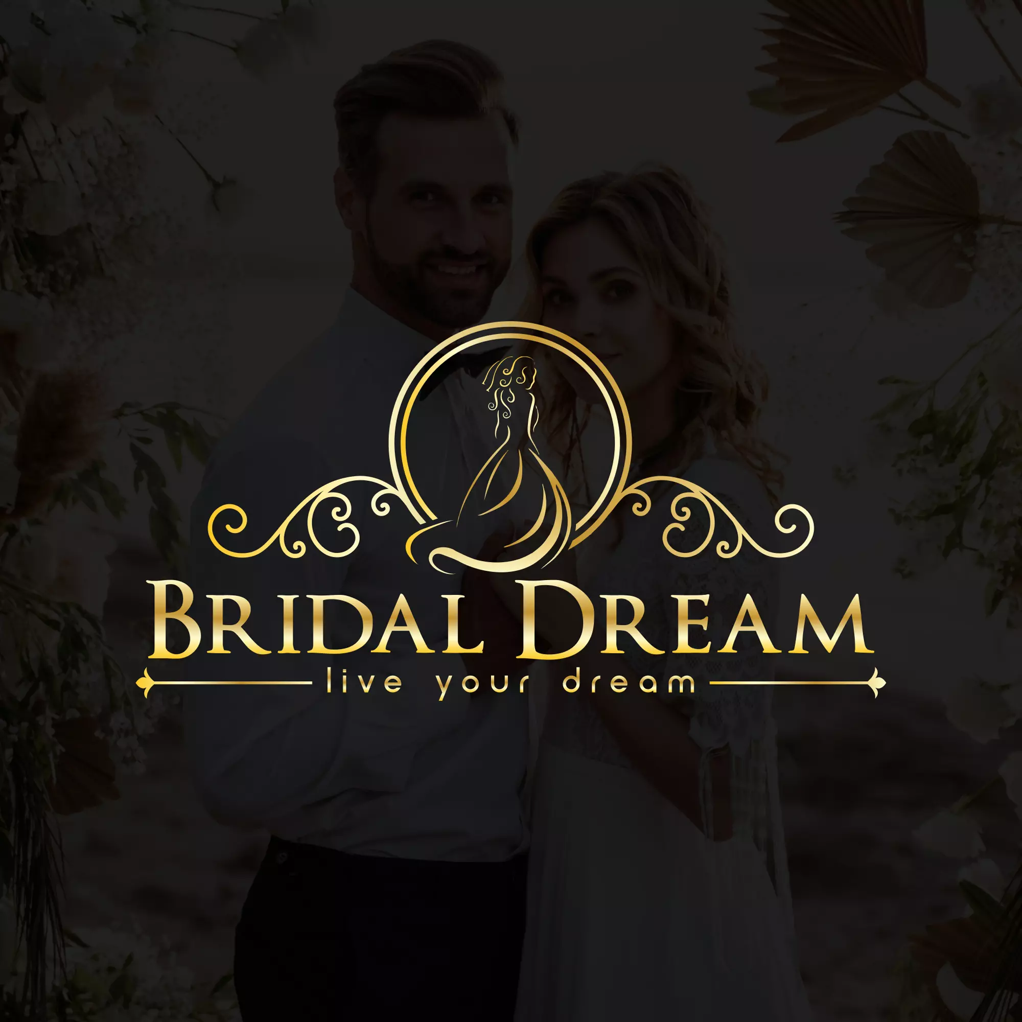 Sophisticated and upscale logo for Bridal Dream featuring gold typography