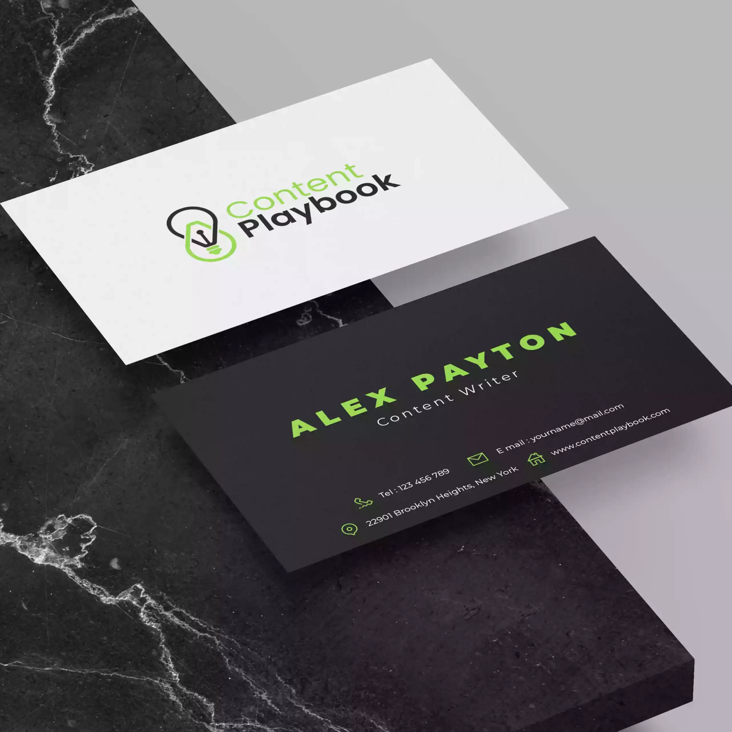 Custom business card design with professional layout and brand colors