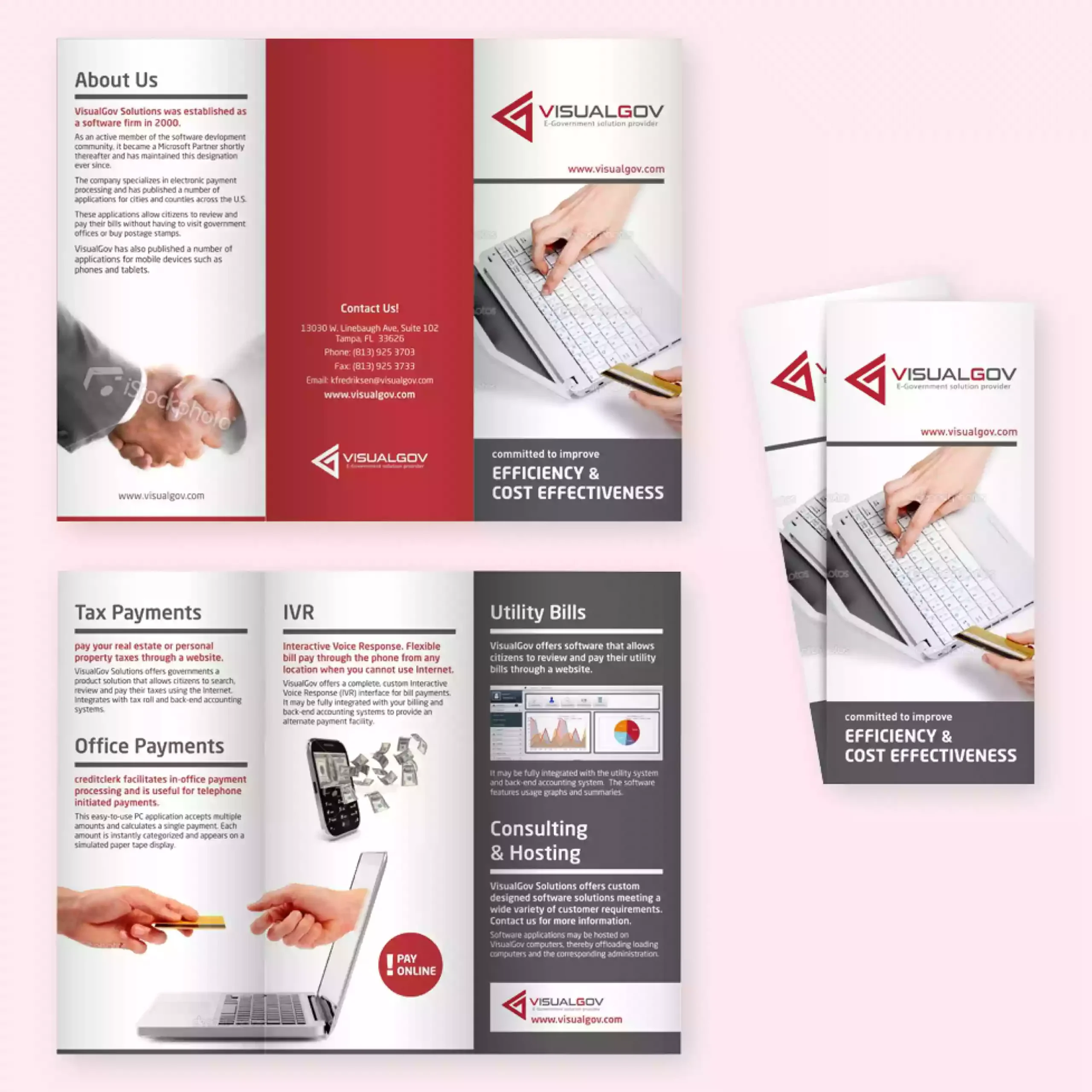 Professional brochure design with clean layout and brand-focused content