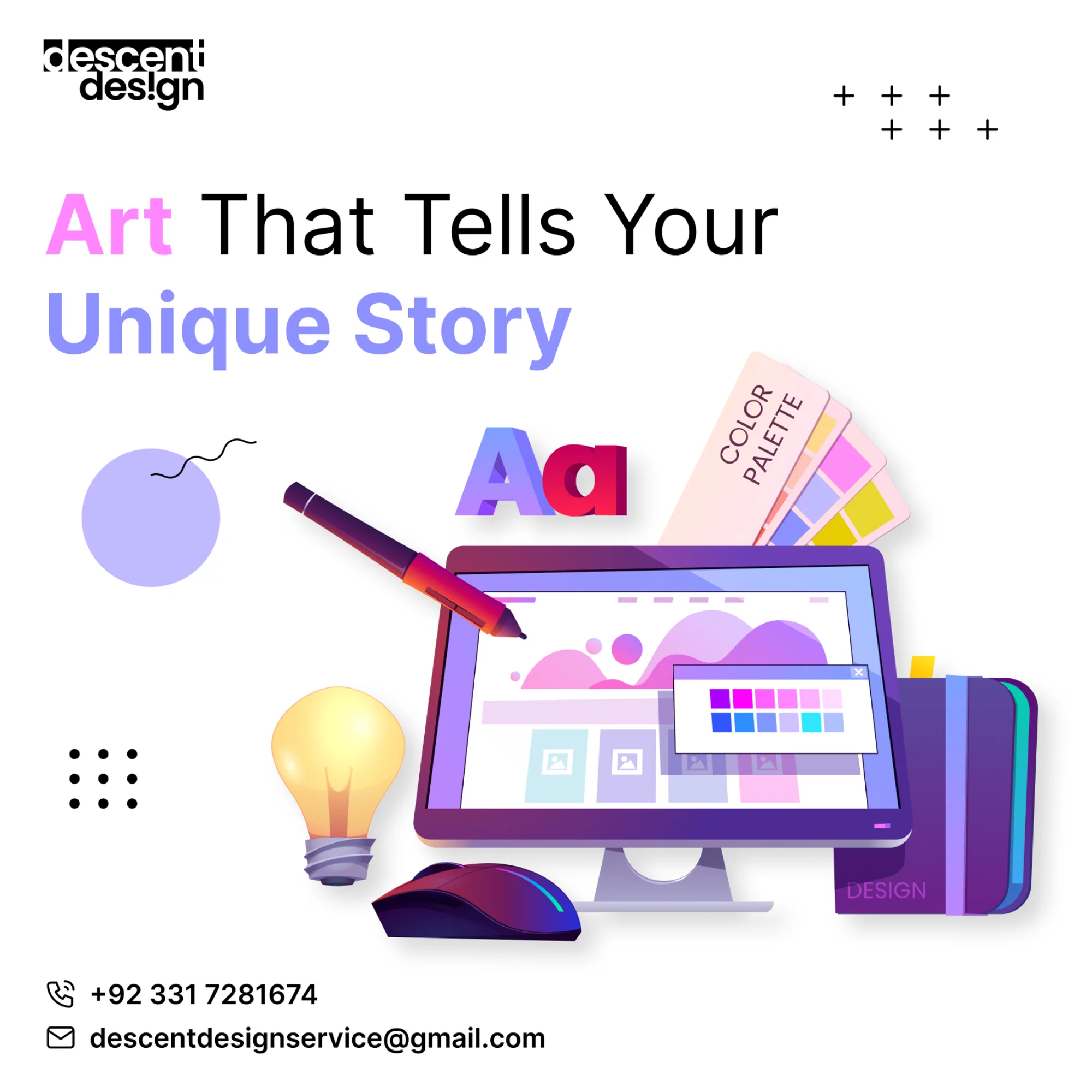 Creative social media post with bold colors and dynamic layout