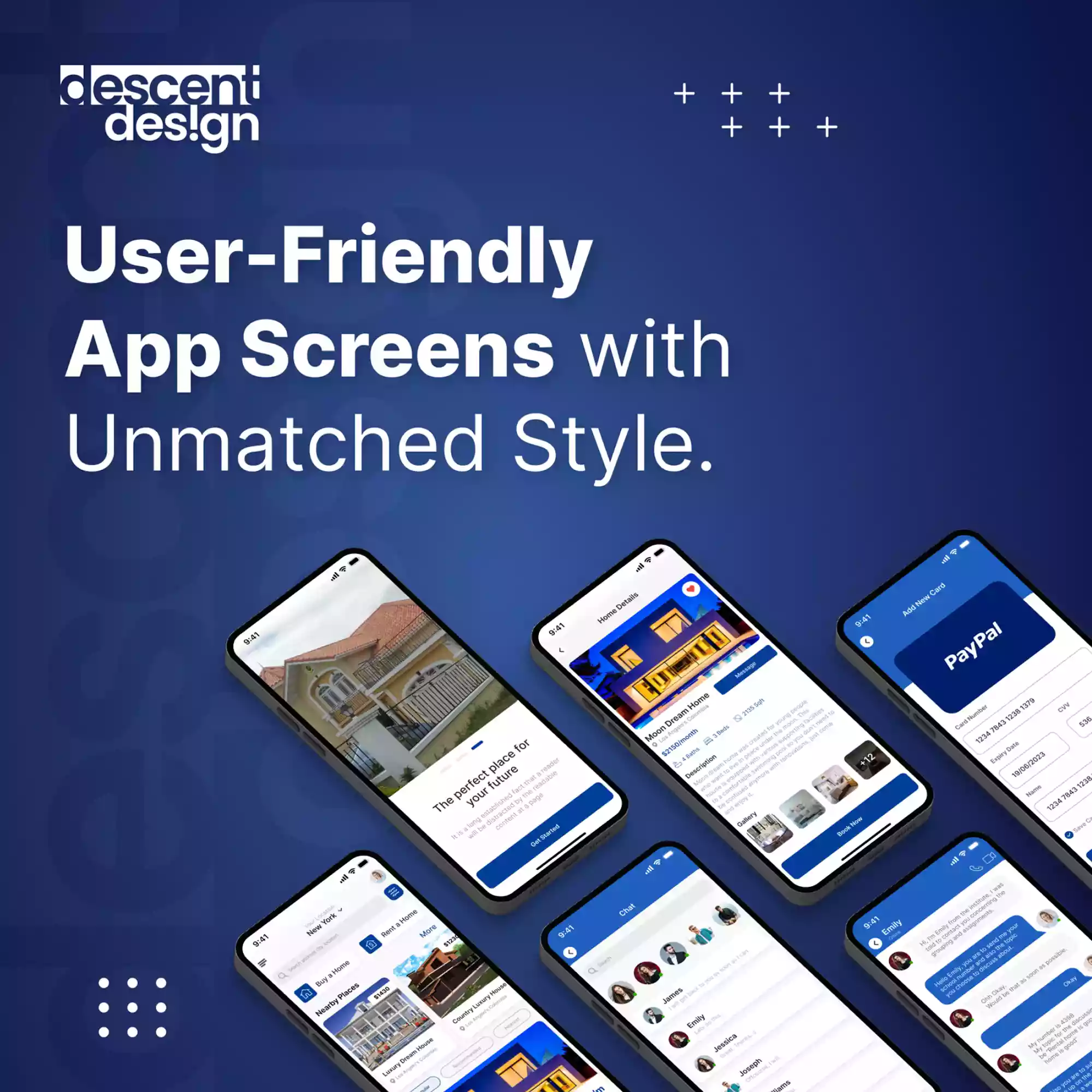 Social media post showcasing modern mobile app UI with clean and intuitive design