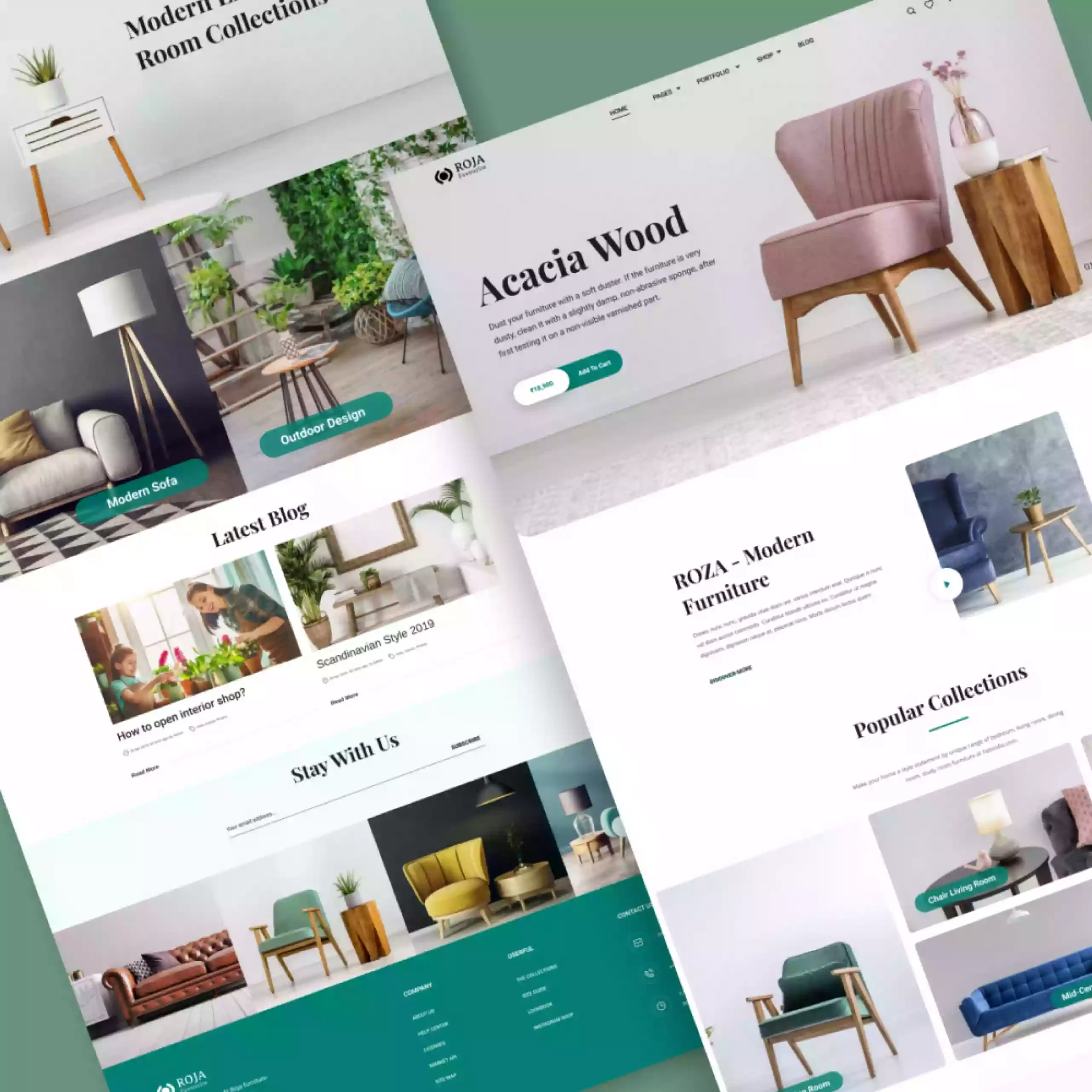 Minimal web layout with subtle color scheme and professional aesthetic