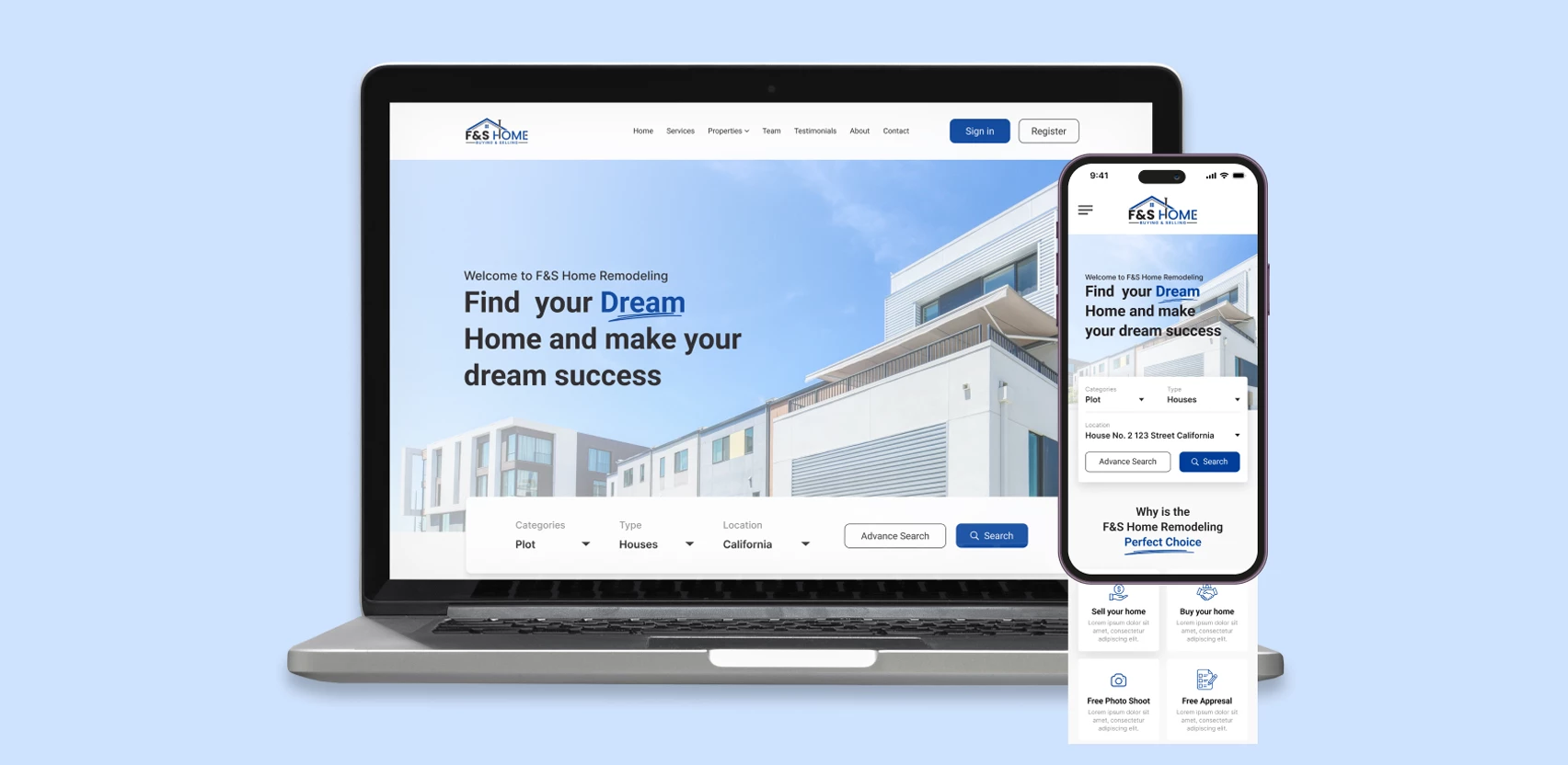 Modern website design showcasing flexible and mobile-friendly interface